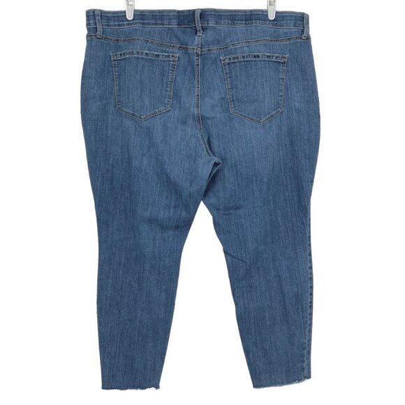 EVRY Women's Stretch Skinny Blue Denim Jeans Plus Size 24W High Rise Raw Hem - Picture 2 of 10